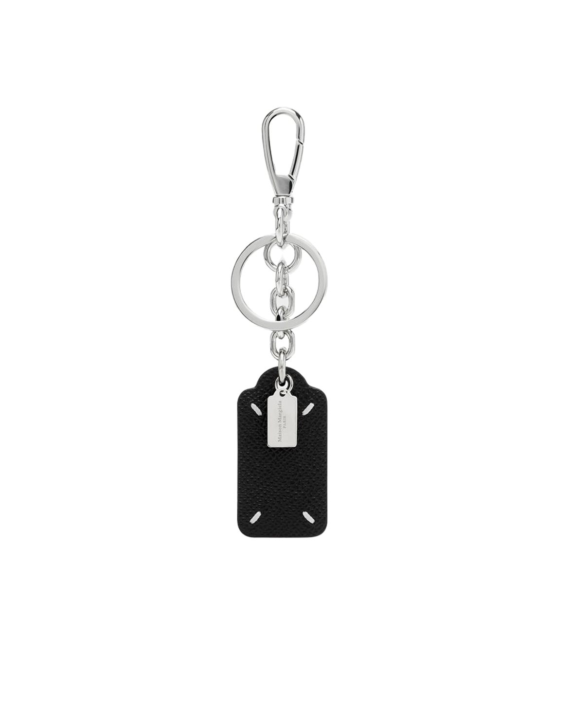 小物 FOUR STITCHES DOUBLE TAG KEYRING SMALL Maison Margiela Four Stitches Double Tag Keyring Black - Vallgatan 12