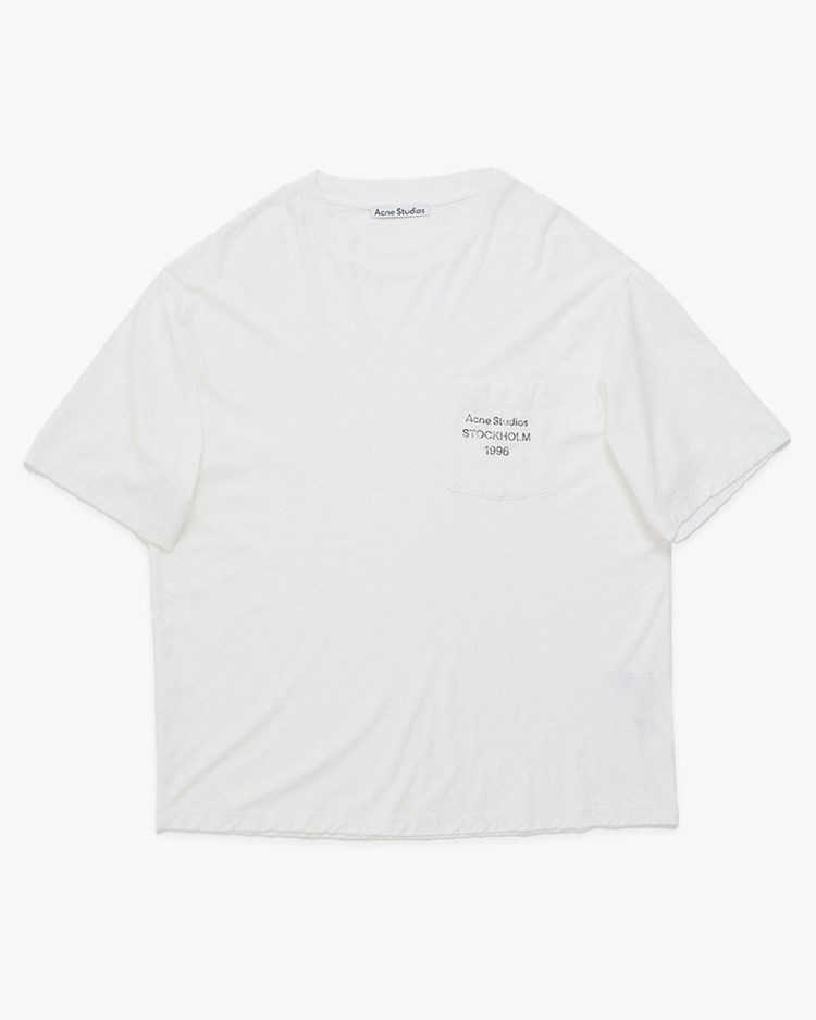 Acne Studios Relaxed Stamp Pocket T-Shirt Off White
