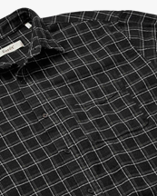 Forét Scout Relaxed Fit Loose Weave Check Shirt Black Check