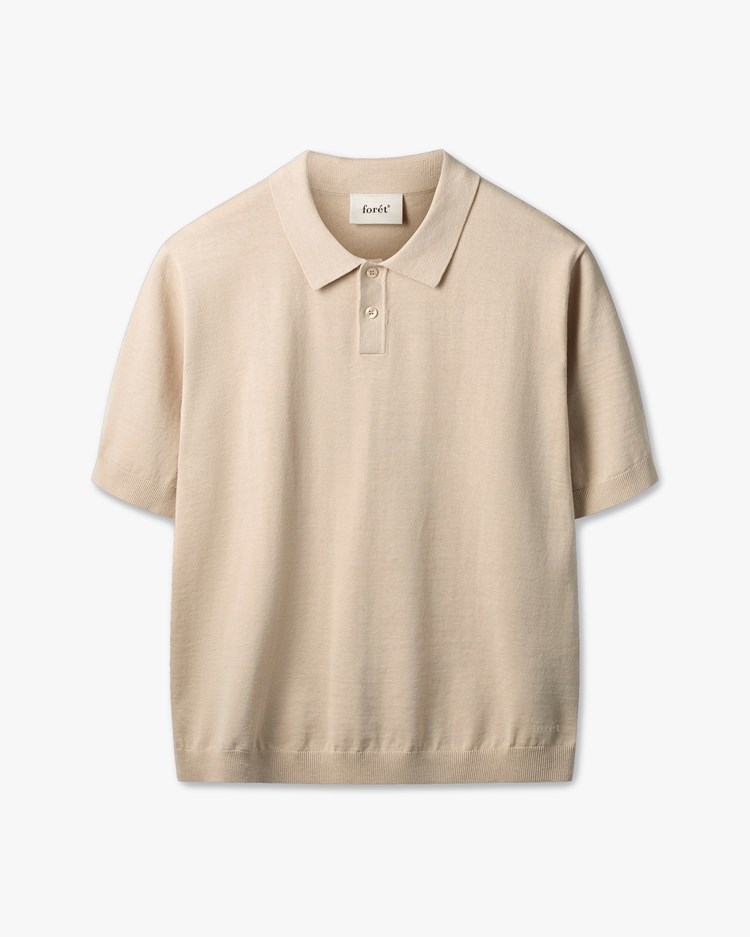 Forét Sea Cotton Linen Ss Polo Oatmeal