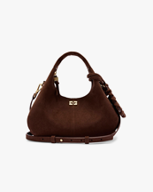 Ganni Hobo Mini Bag Suede Chicory Coffee