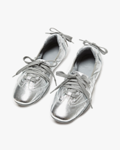 Acne Studios Lace-Up Leather Shoes Silver