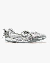Acne Studios Lace-Up Leather Shoes Silver