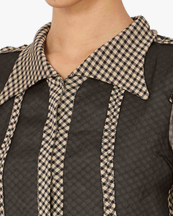 Maison Margiela Jacquard Silk Organza Shirt Beige/Black