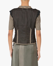 Maison Margiela Jacquard Silk Organza Shirt Beige/Black