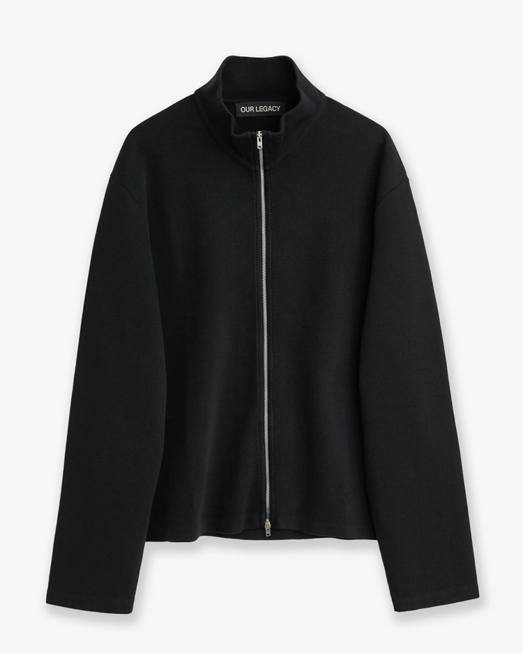 Our Legacy Shrunken Fullzip Black Athletic Rib