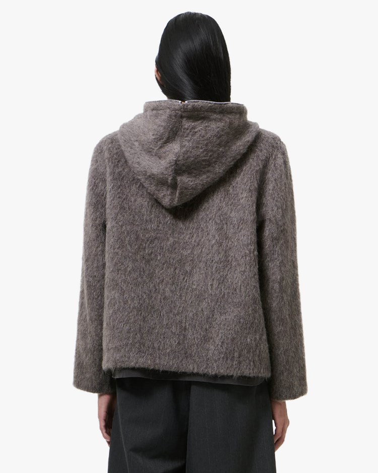 Our Legacy Full Zip Hood Mole Grey Hairy Wool - Vallgatan 12