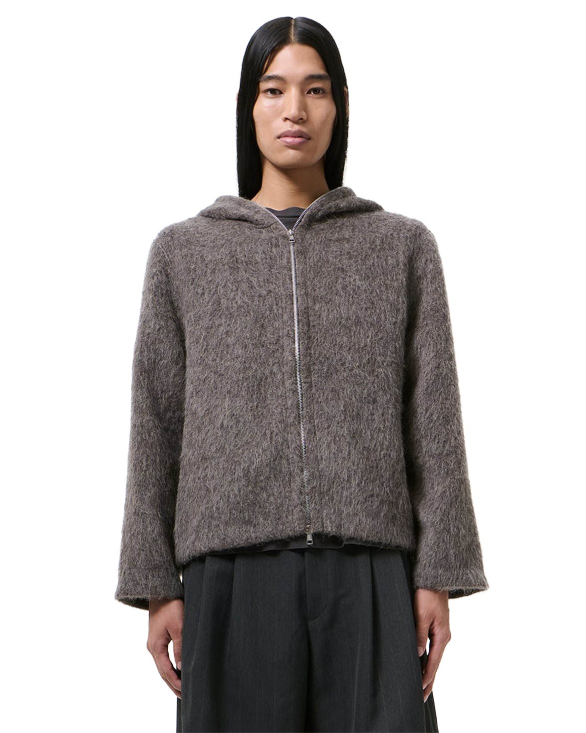 Our Legacy Full Zip Hood Mole Grey Hairy Wool - Vallgatan 12