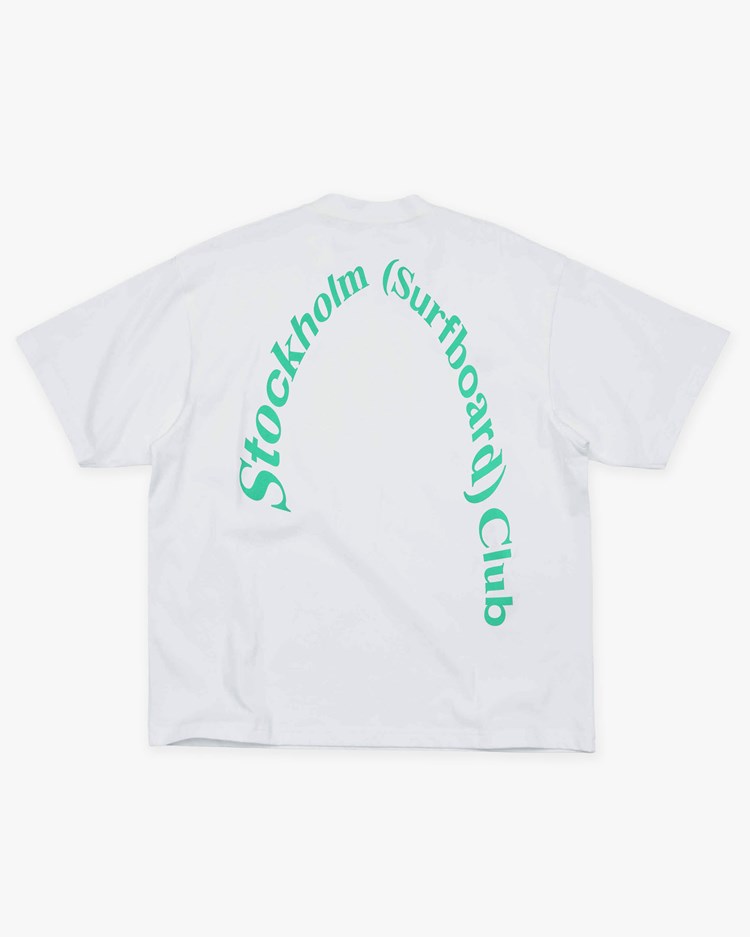 Stockholm Surfboard Club Box Tee Back Logo White/Green