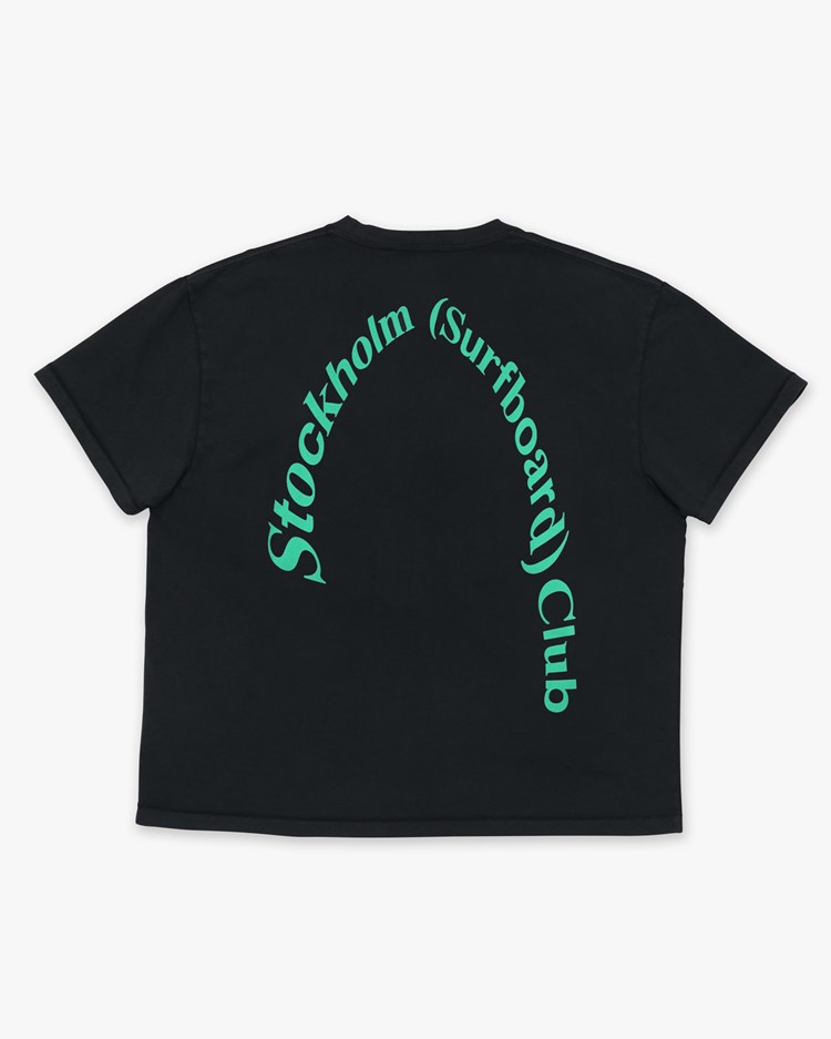 Stockholm Surfboard Club Box Tee Back Logo Black/Green