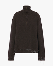 Maison Margiela Reworked Half-Zip Sweater Brown
