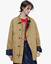 Maison Margiela Reversible Twill Check Jacket Beige/Blue