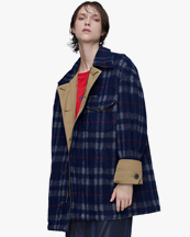 Maison Margiela Reversible Twill Check Jacket Beige/Blue
