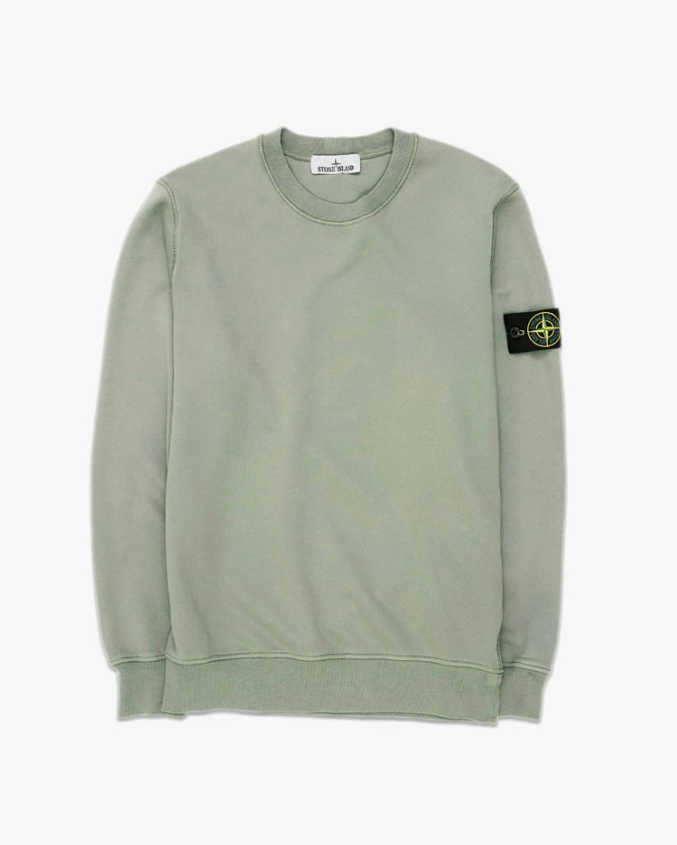 Stone Island 6100060 Garment Dyed Cotton Sweatshirt Sage