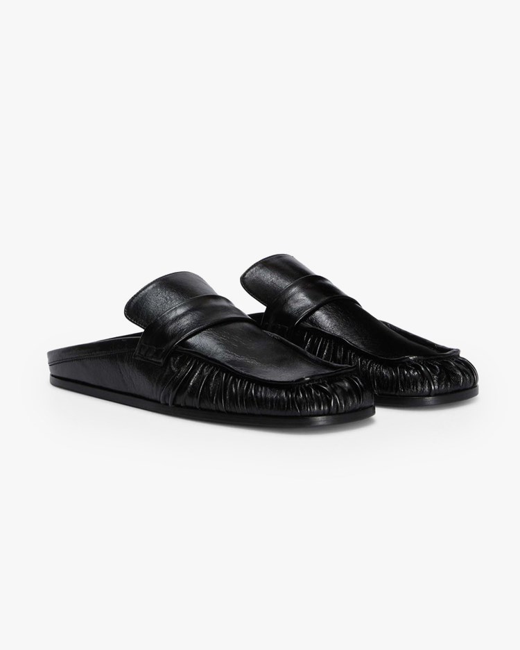 Jil Sander Nikki Leather Sabots Black - Vallgatan 12