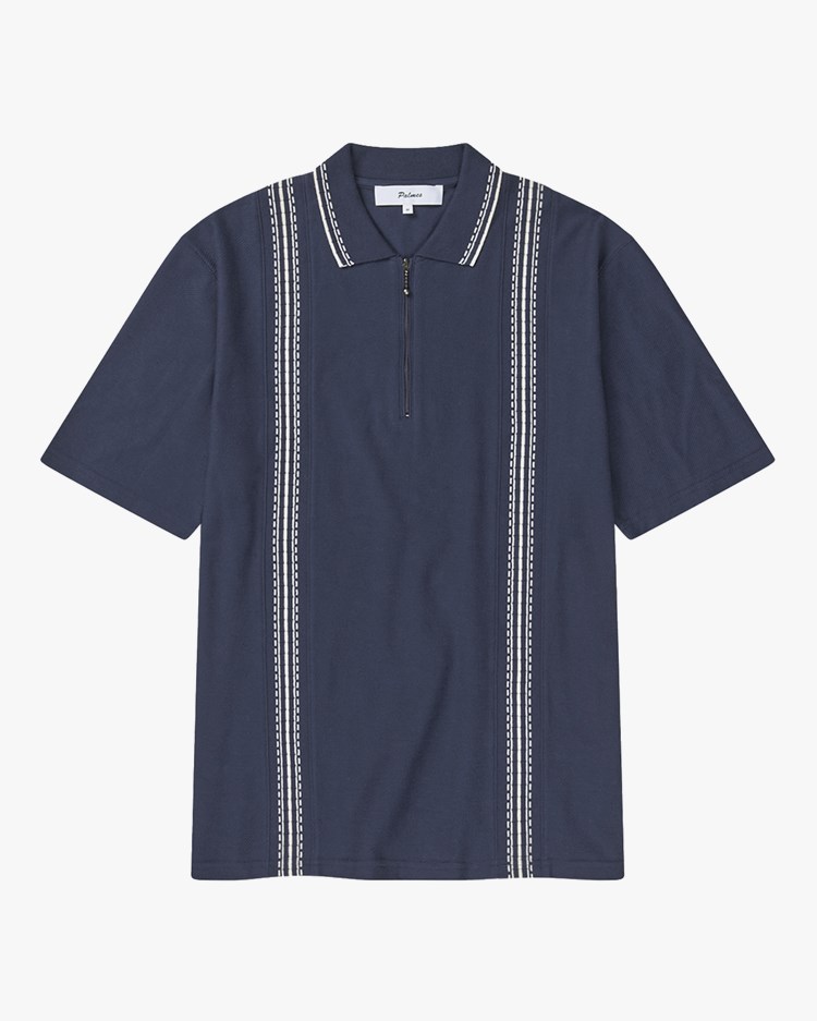 Palmes Panel Zip Polo Navy