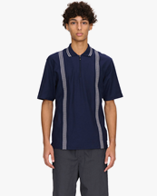 Palmes Panel Zip Polo Navy