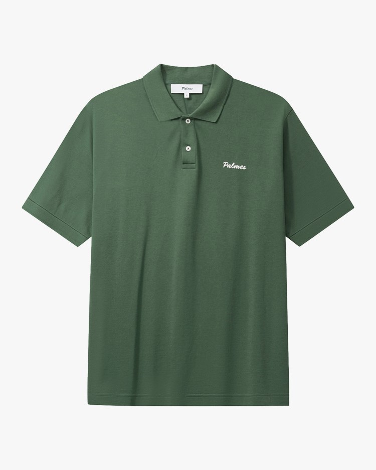 Palmes Logo Pique Polo Dark Green
