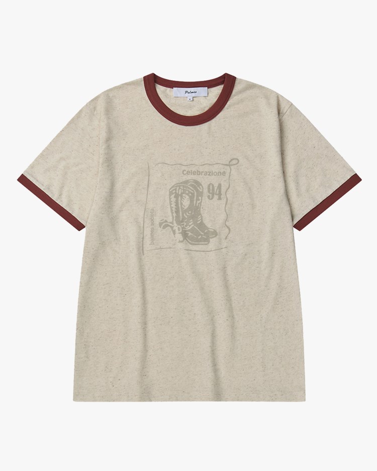 Palmes Celebrazione Ringer T-Shirt Off White