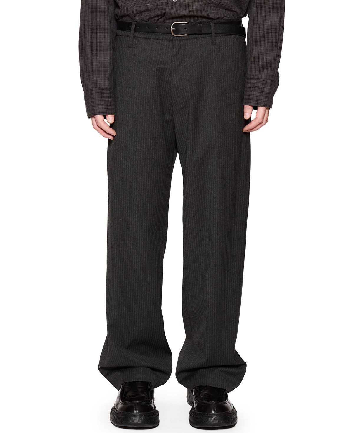 HOPE Wind Wide Leg Trousers Grey Pinstripe - Vallgatan 12