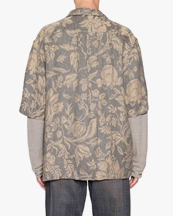 Hope Blues Shirt Grey Linen Jacquard