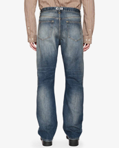 Hope Rush Relaxed Bootcut Jeans Mid Blue Cross Hatch