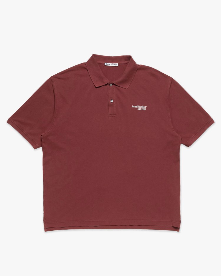 Acne Studios Relaxed Polo T-Shirt Maroon Red