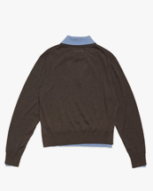 Acne Studios Double Collar V-Neck Sweater Brown/Blue
