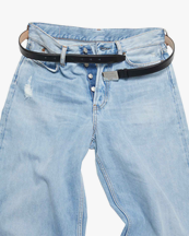 Acne Studios Engraved Logo Leather Belt Black