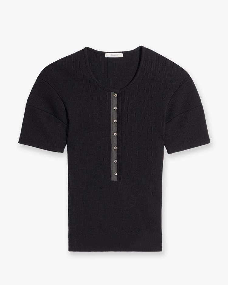 LEMAIRE Fitted Henley Black
