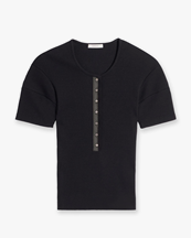 LEMAIRE Fitted Henley Black