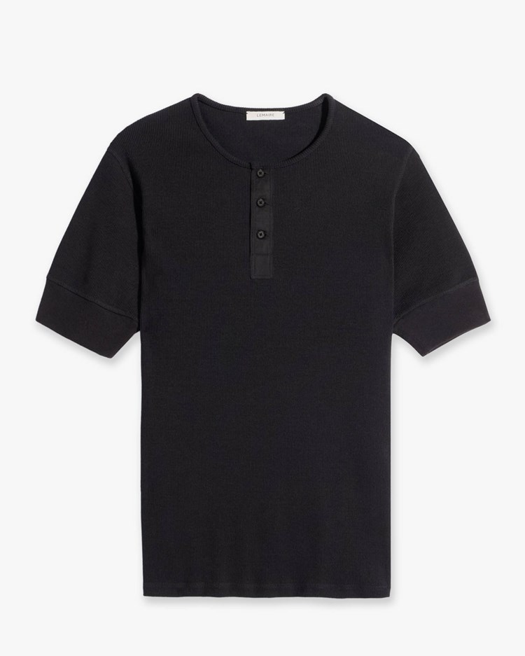 LEMAIRE Rib Henley Top Black