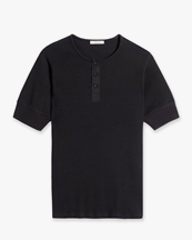 LEMAIRE Rib Henley Top Black