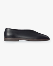 LEMAIRE Flat Piped Slippers M Black/Dark Chocolate