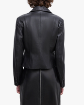 House of Dagmar Tailored Leather Blazer Black
