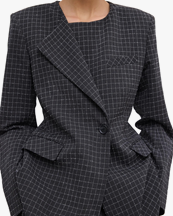 House of Dagmar Sb Hourglass Blazer Charcoal Grey