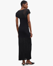 House of Dagmar Contrast Knit Dress Black