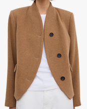 House of Dagmar Short Curved Jacket Camel