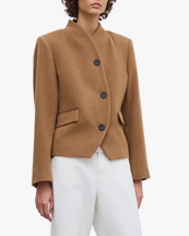 House of Dagmar Short Curved Jacket Camel
