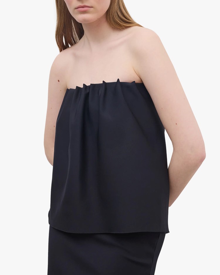 House of Dagmar Rouched Tube Top Black