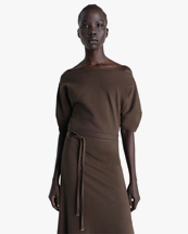 LEMAIRE Off Shoulder Dress Ristretto