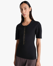 LEMAIRE Fitted Henley Black
