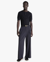 LEMAIRE Rib Henley Top Black
