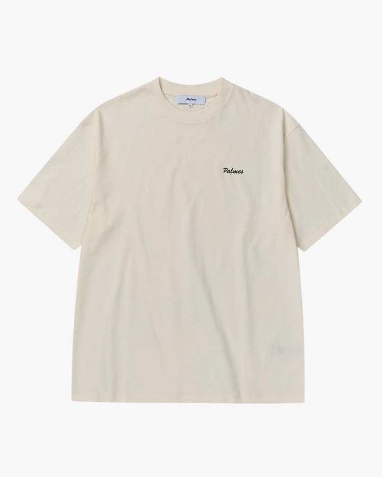Palmes Screen-Printed Logo T-Shirt Off White