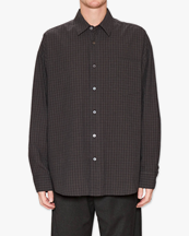 Hope Room Shirt Warm Grey Micro Check