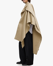 House of Dagmar Trench Cape Khaki Beige