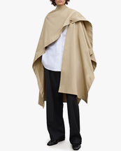 House of Dagmar Trench Cape Khaki Beige