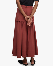 House of Dagmar Cotton Maxi Skirt Mahogny Red