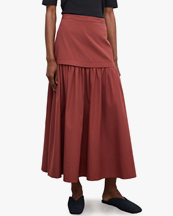 House of Dagmar Cotton Maxi Skirt Mahogny Red