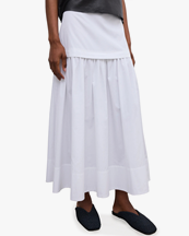 House of Dagmar Cotton Maxi Skirt White